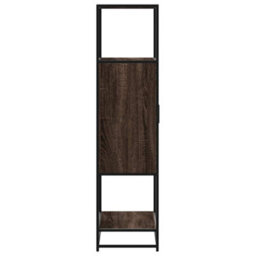 Berkfield Highboard Brown Oak 68X35X139 Cm Engineered Wood And Metal - thumbnail 5