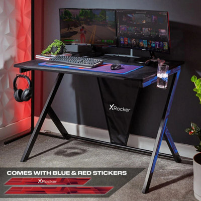 X Rocker Ocelot 115Cm Gaming Desk With Mousepad - Carbon Black - image 1