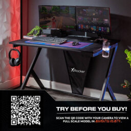 X Rocker Ocelot 115Cm Gaming Desk With Mousepad - Carbon Black - thumbnail 9