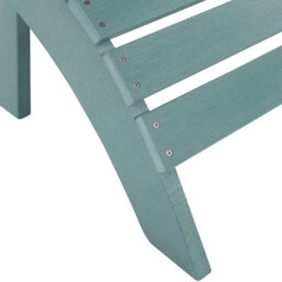Beliani Turquoise Weatherproof Faux Wood Slatted Garden Footstool, W50 X D43 X H34Cm - thumbnail 6