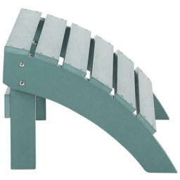 Beliani Turquoise Weatherproof Faux Wood Slatted Garden Footstool, W50 X D43 X H34Cm - thumbnail 5
