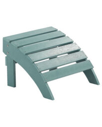 Beliani Turquoise Weatherproof Faux Wood Slatted Garden Footstool, W50 X D43 X H34Cm - thumbnail 1