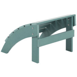 Beliani Turquoise Weatherproof Faux Wood Slatted Garden Footstool, W50 X D43 X H34Cm - thumbnail 3