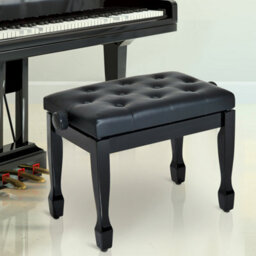 Homcom Faux Leather Piano Stool Height Adjustable Seat Keyboard Bench Black - thumbnail 6