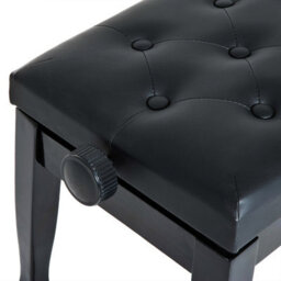 Homcom Faux Leather Piano Stool Height Adjustable Seat Keyboard Bench Black - thumbnail 7