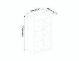 Urbn-Living Urbnliving Height 128Cm Wooden Black 7 Cube Bookcase With Dark Pink Drawers Tall Shelving Display Storage Unit Cabinet - thumbnail 2