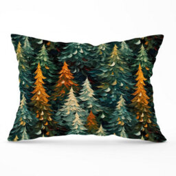Warren Reed Designer Impasto Style Christmas Trees Cushions 33Cm X 48Cm - thumbnail 1