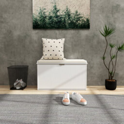 Homcom Shoe Storage Bench With Cushion And Flip-Drawer 80X26X47.5Cm White - thumbnail 7