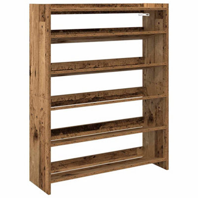 Berkfield Elegant Shoe Rack Old Wood 80X25X100 Cm Engineered Wood - image 1