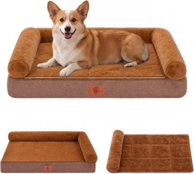 Luckracer Medium Dog Bed Sofa Washable Orthopedic Dog Beds Blue 75X50X15Cm - image 1