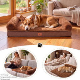 Luckracer Medium Dog Bed Sofa Washable Orthopedic Dog Beds Blue 75X50X15Cm - thumbnail 3