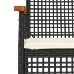 Berkfield 5 Piece Garden Dining Set With Cushions Black Poly Rattan - thumbnail 5