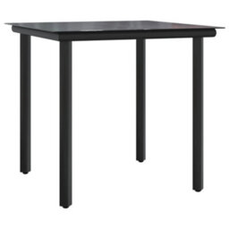 Berkfield 5 Piece Garden Dining Set With Cushions Black Poly Rattan - thumbnail 4