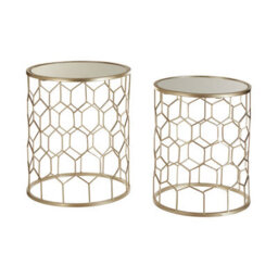 Orsina Versatile Design Set Of Two Honeycomb Side Tables, Industrial Table For Livingroom, Everyday Use Lounge Table - thumbnail 2