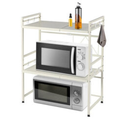 3 Tier Extendable Metal Microwave Rack Over Oven Toaster Shelf - thumbnail 1