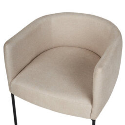 Beliani Armchair With Cushion, Light Beige Faux Linen, Retro Style, W62 X D62 X H68Cm - thumbnail 9