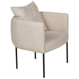 Beliani Armchair With Cushion, Light Beige Faux Linen, Retro Style, W62 X D62 X H68Cm - thumbnail 5