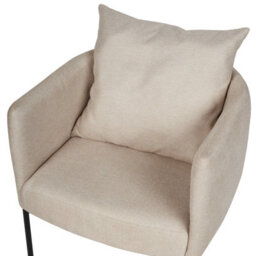 Beliani Armchair With Cushion, Light Beige Faux Linen, Retro Style, W62 X D62 X H68Cm - thumbnail 8