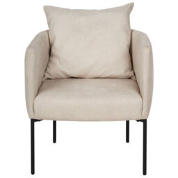 Beliani Armchair With Cushion, Light Beige Faux Linen, Retro Style, W62 X D62 X H68Cm - thumbnail 1