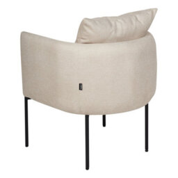 Beliani Armchair With Cushion, Light Beige Faux Linen, Retro Style, W62 X D62 X H68Cm - thumbnail 7