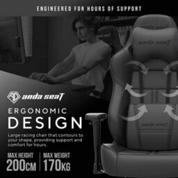 Xample Anda Seat Dark Demon Dragon Gaming Chair, Duraxtra Pvc Leather, 3D Armrests, 160 Degree Recline, Memory Foam Cushions, Black - thumbnail 5