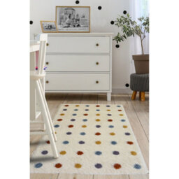 Melrose Spotty Multi Colour Shaggy High Pile Small Kids Area Indoor Rug 080/120Cm - thumbnail 1
