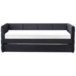 Beliani Trundle Bed Velvet Chavonne  Ii 90 X 200 Cm (Eu Single) Black - thumbnail 7