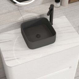 Royal Bathrooms Venice 800mm Gloss White Freestanding Bathroom Countertop Vanity Unit 2 Drawer With Art Square Basin - thumbnail 6