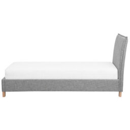 Beliani Bed Fabric Sennez 90 X 200 Cm (Eu Single) Light Grey - thumbnail 8