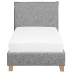 Beliani Bed Fabric Sennez 90 X 200 Cm (Eu Single) Light Grey - thumbnail 4