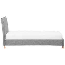 Beliani Bed Fabric Sennez 90 X 200 Cm (Eu Single) Light Grey - thumbnail 6
