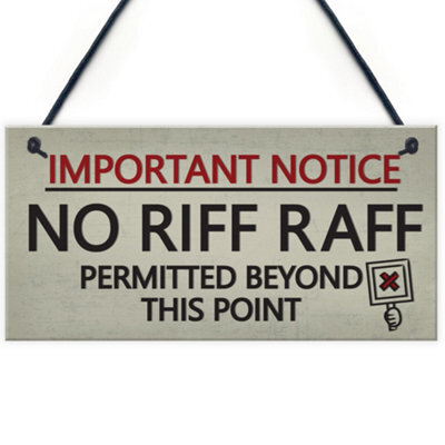 Red Ocean No Riff Raff Friendship Hanging Plaque Funny Pub Club Home Bar Man Cave Shed Gift Sign - image 1