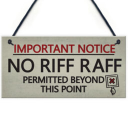 Red Ocean No Riff Raff Friendship Hanging Plaque Funny Pub Club Home Bar Man Cave Shed Gift Sign - thumbnail 1