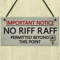 Red Ocean No Riff Raff Friendship Hanging Plaque Funny Pub Club Home Bar Man Cave Shed Gift Sign - thumbnail 2