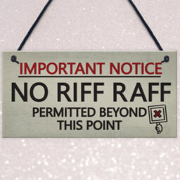 Red Ocean No Riff Raff Friendship Hanging Plaque Funny Pub Club Home Bar Man Cave Shed Gift Sign - thumbnail 3