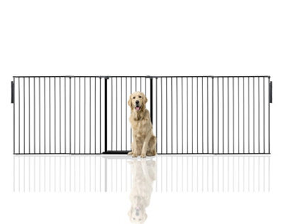 Bettacare Premium Extra Tall Multi Panel Flexible Dog Barrier, Up To 344Cm Wide, Black, 105Cm Tall - image 1