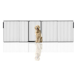 Bettacare Premium Extra Tall Multi Panel Flexible Dog Barrier, Up To 344Cm Wide, Black, 105Cm Tall - thumbnail 1