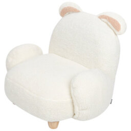 Wyld And Coco Rabbit-Shaped Kids Armchair White Boucle Polyester With Rubberwood Frame, W65 X D51 X H45Cm - thumbnail 6