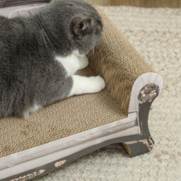 Pawhut Cat Scratching Board 2-In-1 Cardboard Lounge With Catnip, Brown - thumbnail 8