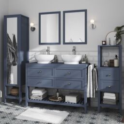 GoodHome Perma Blue Rectangular Wall-Mounted Bathroom Mirror (H)70Cm (W)50Cm - thumbnail 6