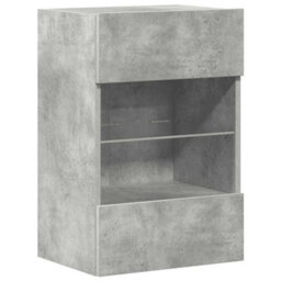 Berkfield Durable Tv Wall Cabinets With Led Lights 2 Pcs Concrete Grey 40X30X60.5 Cm - thumbnail 6