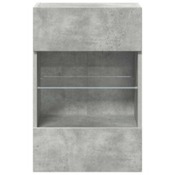 Berkfield Durable Tv Wall Cabinets With Led Lights 2 Pcs Concrete Grey 40X30X60.5 Cm - thumbnail 8