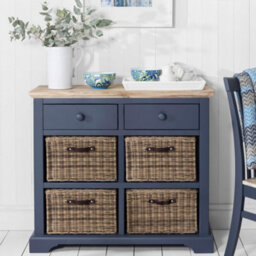Statement Furniture Florence Sideboard With 2 Drawers And Removable Storage Baskets - Navy Blue - thumbnail 3