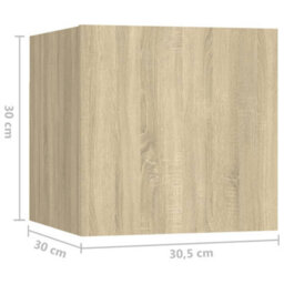 Berkfield 10 Piece Tv Cabinet Set Sonoma Oak Engineered Wood - thumbnail 7