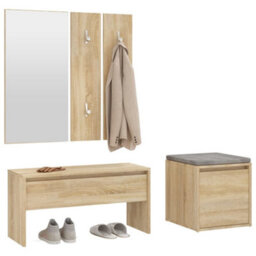 Walplus Hallway Furniture Set Sonoma Oak Engineered Wood - thumbnail 4