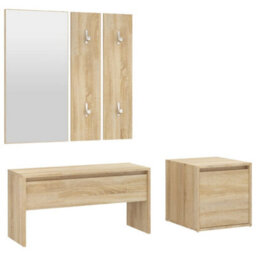 Walplus Hallway Furniture Set Sonoma Oak Engineered Wood - thumbnail 2