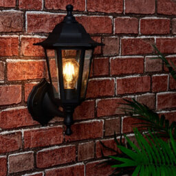 Valuelights Mayfair Black Traditional Wired Outdoor Security Lantern Wall Light - thumbnail 5