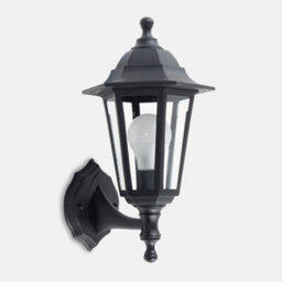 Valuelights Mayfair Black Traditional Wired Outdoor Security Lantern Wall Light - thumbnail 4