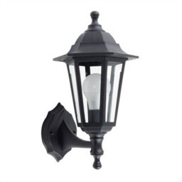Valuelights Mayfair Black Traditional Wired Outdoor Security Lantern Wall Light - thumbnail 1