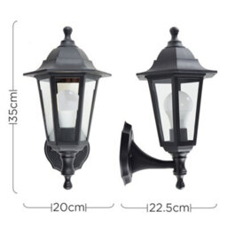 Valuelights Mayfair Black Traditional Wired Outdoor Security Lantern Wall Light - thumbnail 7